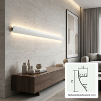 TW 4318 Meilleures ventes Profilé en aluminium sans rainurage pour bande LED à montage en surface, réflecteur lumineux à rainure en aluminium
