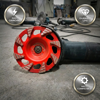 Disque de meulage diamanté SUMO Aggressive de 5 pouces (125 mm) à 7 segments pour préparation de surface de sol en béton, compatible Hilti