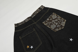 <span class=keywords><strong>Jeans</strong></span> Baggy da Uomo <span class=keywords><strong>a</strong></span> Vita Media in Denim Lavato con Ricamo <span class=keywords><strong>a</strong></span> Stampa di <span class=keywords><strong>Zampa</strong></span> di Stella, Pantaloni Casual Streetwear Vestibilità Larga alla Moda - Product Image 5