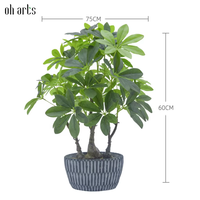 OH ARTS Vente d'usine : Plantes artificielles de jardin, Arbre Schefflera, Palmier, Grand modèle de table pour la décoration d'hôtels et de maisons