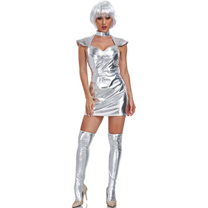 <span class=keywords><strong>Disfraz</strong></span> de <span class=keywords><strong>astronauta</strong></span> sexy para mujer, <span class=keywords><strong>disfraz</strong></span> de Halloween de plata para adultos, para el 2017 - Product Image 4
