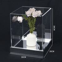 Boîte de présentation transparente en acrylique pour fleurs éternelles, anti-poussière et anti-humidité