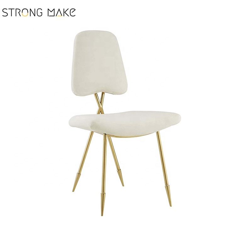 Moderno muebles de comedor de acero inoxidable de tapicería de terciopelo Jonathan Adler Maxime silla