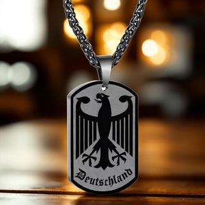 Kalung Liontin Anjing Baja Anti Karat dengan Lambang Elang Jerman Baru, Perhiasan Hadiah Fashion Pria yang Dapat Dipersonalisasi - Product Image 2