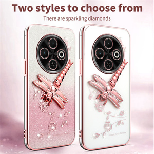 Étui à <span class=keywords><strong>fleurs</strong></span> béquille électrolytique étui de téléphone portable pour Tecno Spark 30C Go 1 Go 2025 Pop 9 housse antichoc - Product Image 3