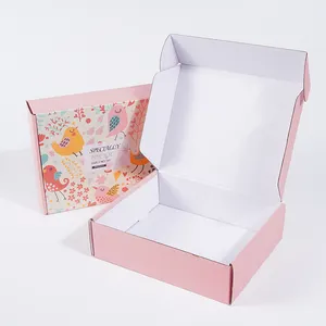 Flexografia batom rosa para cílios conjunto de cosméticos caixa de envio embalagem luxuosa Kraft Mailer para perucas personalizadas estilo rígido