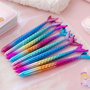 Bolígrafo de Plástico con Diseño de Sirena, Color Arcoíris, Tinta Azul de 1.0 mm, con Logotipo Personalizado para Niñas, Regalo de Oficina de la Escuela Mairun - Product Image 6