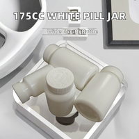 Bouteilles à pilules en HDPE blanc à large ouverture avec bouchon à vis, contenants en plastique pour comprimés, emballage personnalisé avec étiquette