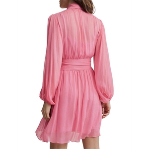 Washable Breathable Pink Knee-Length A-Line Streetwear <b>Dresses</b> Women Vietnam Supplier Fashion OEM ODM Custom Elegant Style - Product Image 4