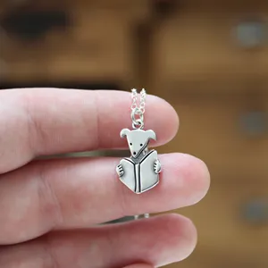 Mignon <span class=keywords><strong>livre</strong></span> <span class=keywords><strong>chien</strong></span> collier lecture chiot collier réglable couleur argent enfants collier pour un usage quotidien - Product Image 5