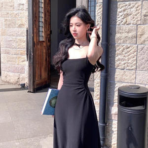 2025 estate di fascia alta del primo amore vestito bianco cinturino per le donne eleganti Slim Fit stile francese Casual abito lungo - Product Image 4