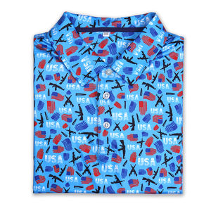 Nuevo diseño logo ropa de golf de lujo todo estampado spandex deportes hombres Golf Camiseta polo - Product Image 3