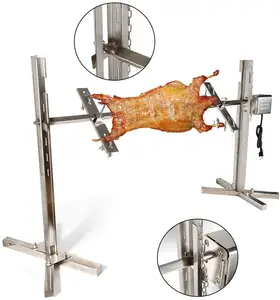 Rvs Lam Pig Hog Kip Grill Rotisserie Koffiebrander Spit Staaf Bbq Motor Kit