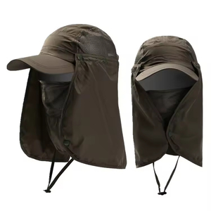 Sombrero de Pescador para Exteriores de Secado Rápido con Protección UV, Transpirable, de Ala Ancha, con Cordones, con Cubierta para la Cara y el Cuello - Product Image 3