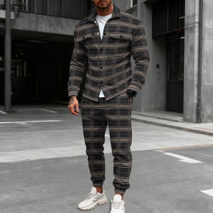 Nuovo completo da uomo a quadri, giacca <span class=keywords><strong>e</strong></span> <span class=keywords><strong>pantaloni</strong></span> casual ed eleganti, comodi <span class=keywords><strong>e</strong></span> caldi, adatti per la primavera <span class=keywords><strong>e</strong></span> l'autunno. - Product Image 4