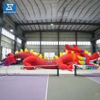 Modèle de dragon rouge gonflable géant personnalisé pour la célébration des fêtes en plein air ou la décoration publicitaire de sites touristiques