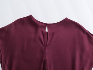 TAOP&ZA 2026 Abito Midi Estivo da Donna <span class=keywords><strong>Stile</strong></span> Europeo e Americano Semplice ed Elegante a Maniche Corte con Scollo Rotondo 9878280 - Product Image 4