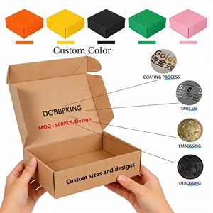 Boîte d'expédition en carton ondulé avec bande adhésive auto-adhésive pour l'<span class=keywords><strong>emballage</strong></span> d'expédition de vêtements, de t-shirts - Product Image 2