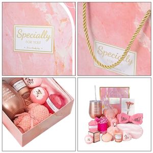 Wholesale Bath Spa Gift Set Luxury <b>Pink</b> Towel Bath Bomb Shower Gifts Box for Women - Product Image 3
