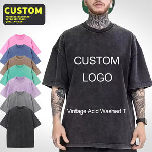 Camisetas Oversize de Algodón 100% Tejido de Alta Calidad para <span class=keywords><strong>Hombre</strong></span>, con Hombros Caídos, Lavado Ácido, Estampado Personalizado de Animales, Venta al por Mayor - Product Image 4