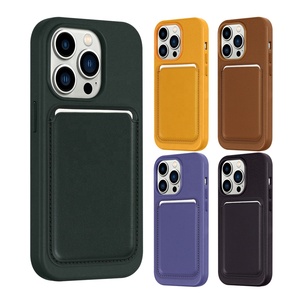 Ốp điện thoại da chính hãng cho iPhone 15 14 13 Pro, có ví da từ tính, vỏ điện thoại nam châm - Product Image 1