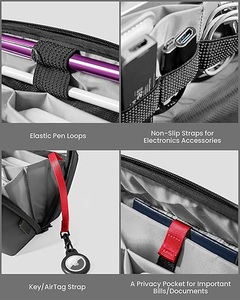 <b>Waterproof</b> Shockproof Dustproof Polyester Electronic Organizer Pouch Travel Case Multiple Compartments for <b>Cables</b> - Product Image 3