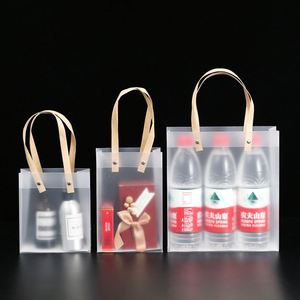 Sac fourre-tout en plastique PP transparent personnalisé en gros, avec poignée robuste, pour cadeaux - Product Image 5