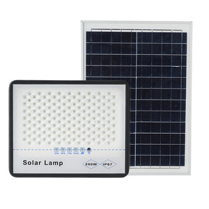 Reflector LED Solar IP67 de 200W, Resistente al Agua, Cuerpo de Plástico, Iluminación de Paisaje, Control Remoto, Jardín, Patio - Product Image 1