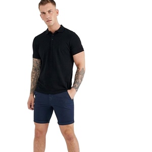 Camiseta 100% de algodón para hombre, Polo negro liso, alta calidad, barato - Product Image 2