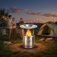 Barbecue portable sans fumée en acier inoxydable pour camping, avec sac de transport et accessoires pour la randonnée