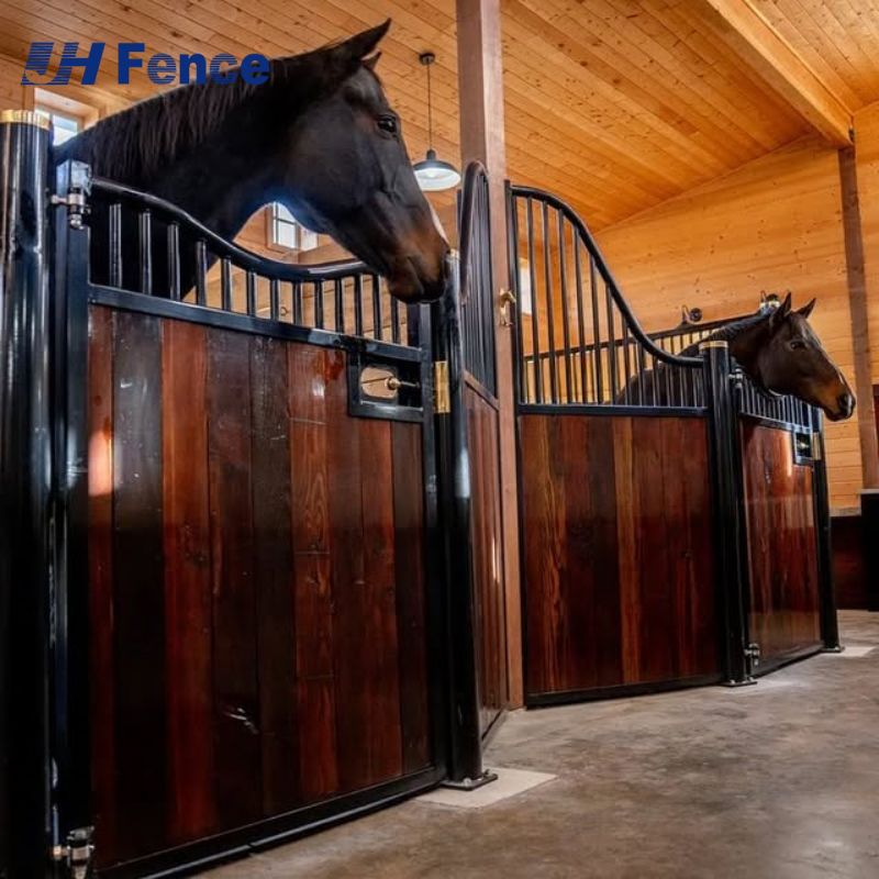 New Outdoor Horse Stables with Roof