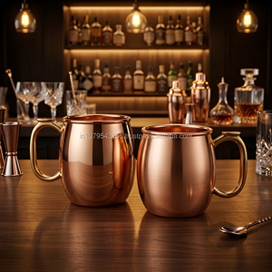Solid Copper Tea <b>Mug</b> <b>Gold</b> Plated Minimalist Design Single Wall for Adults Home Use - Product Image 1