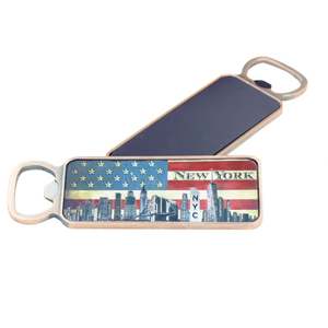 Factory Price Custom Metal <b>Beer</b> Bottle Opener Magnet New York Souvenir Opener Bottle <b>Fridge</b> Magnets - Product Image 1