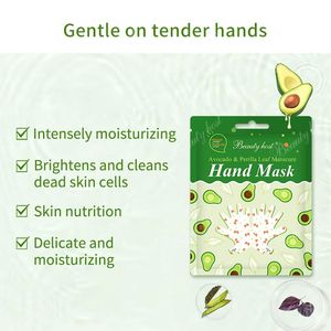 Wholesale Hand Skin Care <b>Gloves</b> Avocado and Perilla Leaf Hand Mask with Removable Finger Tips for Using During a Manicure - Product Image 2