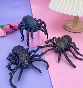Jouet anti-stress réaliste en forme d'araignée noire moderne, accessoires de farce, design original, jouet extensible en plastique, jouet à presser anti-stress - Product Image 4
