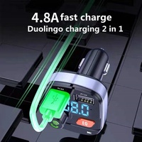 Lecteur MP3 Bluetooth pour voiture, transmetteur FM pour voiture, BT5.0, mains libres, chargeur de téléphone portable pratique
