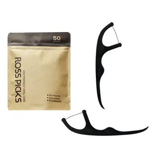 <span class=keywords><strong>Fil</strong></span> <span class=keywords><strong>dentaire</strong></span> organique en bambou biodégradable en forme de Y pour adultes, zéro déchet, paquet en vrac - Product Image 1