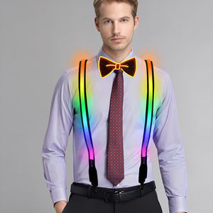 Nouvelle Mode Hommes Femmes LED Bretelles Lumineuses Noeud Papillon USB Chargement Flash Bretelles Fête De Mariage Concert Halloween Ensemble Lumineux - Product Image 1