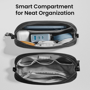 Electronics Organizer Travel Case, Water Resistant Travel <b>Bag</b> <b>Cable</b> Organizer, Tech Pouch Accessories Carry Storage - Product Image 2