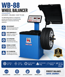 Équilibreuse de roues automatique Deesdon WB-88 pour jantes de 10 à 24 pouces, capacité de 65 kg, équipement d'équilibrage de pneus informatisé, garantie 1 an - Product Image 1