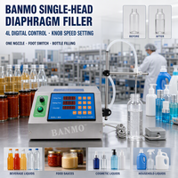 Machine de remplissage de liquides à pompe à diaphragme à tête unique BANMO 4L avec commande numérique et bouton de réglage de vitesse, équipement de remplissage de bouteilles semi-automatique