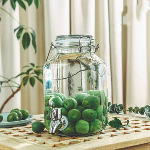 <span class=keywords><strong>Bocal</strong></span> <span class=keywords><strong>en</strong></span> <span class=keywords><strong>verre</strong></span> vide de grande capacité (4 <span class=keywords><strong>litres</strong></span>, <span class=keywords><strong>5</strong></span> <span class=keywords><strong>litres</strong></span>, 1 gallon) pour aliments, brassage maison, distributeur de boissons, fermenteur - Product Image 2