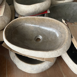 Vente chaude : Lavabo en pierre naturelle de rivière, lavabo pour se laver les mains, lavabo autoportant, bacs à eau à vendre - Product Image 4