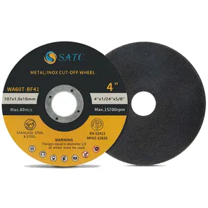 4-дюймовый режущий диск SATC, абразивный шлифовальный круг для металла и нержавеющей стали MPA EN12413