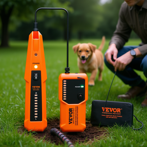 Localisateur de câbles souterrains Vevor, portée de détection 1000 pieds, profondeur 3 pieds, traceur de fils, détecteur de signaux pour animaux avec écouteurs - Product Image 2