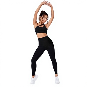 Conjunto de Yoga de Alta Calidad para Mujer, Cintura Alta, Sin Costuras, Bra Deportivo Acanalado, Leggings, Ropa Deportiva para Gimnasio y Pilates, con OEM - Product Image 5