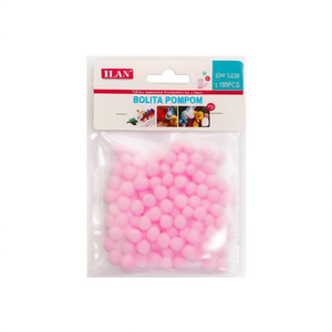 Palline Pompom Ilan 1.0 Cm Rosa 100 Pezzi Decorazioni Artigianali - Product Image 2