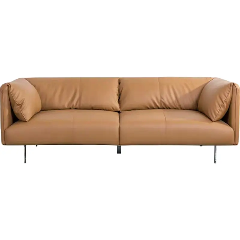 Canapé simple, double ou trois places, en latex, première couche en cuir de vache, sofa droit de luxe simple, de ligne droite, pour salon, nouveauté