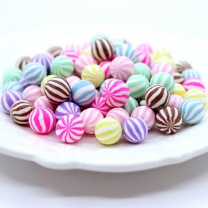 Color mezclado sandía de cuentas sin agujero de arcilla de polímero de caramelo redondo cuentas para los niños <span class=keywords><strong>Re</strong></span>-ment Accesorios - Product Image 2