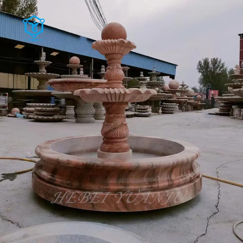 Moderner großer Wassergranit-Kugel brunnen mit rotierender Kugel